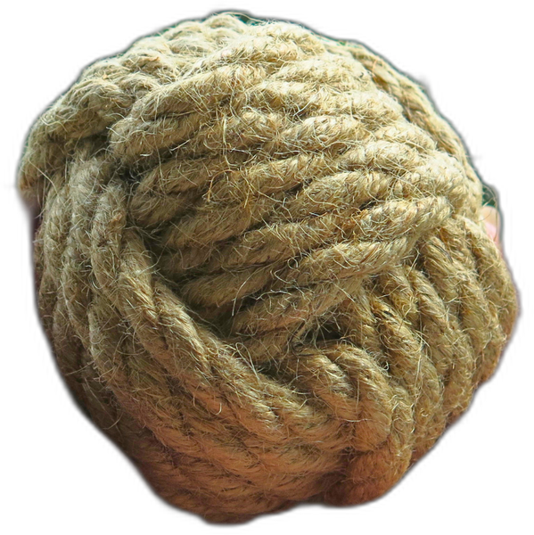 Natural hemp rope toy hand-braided for dogs